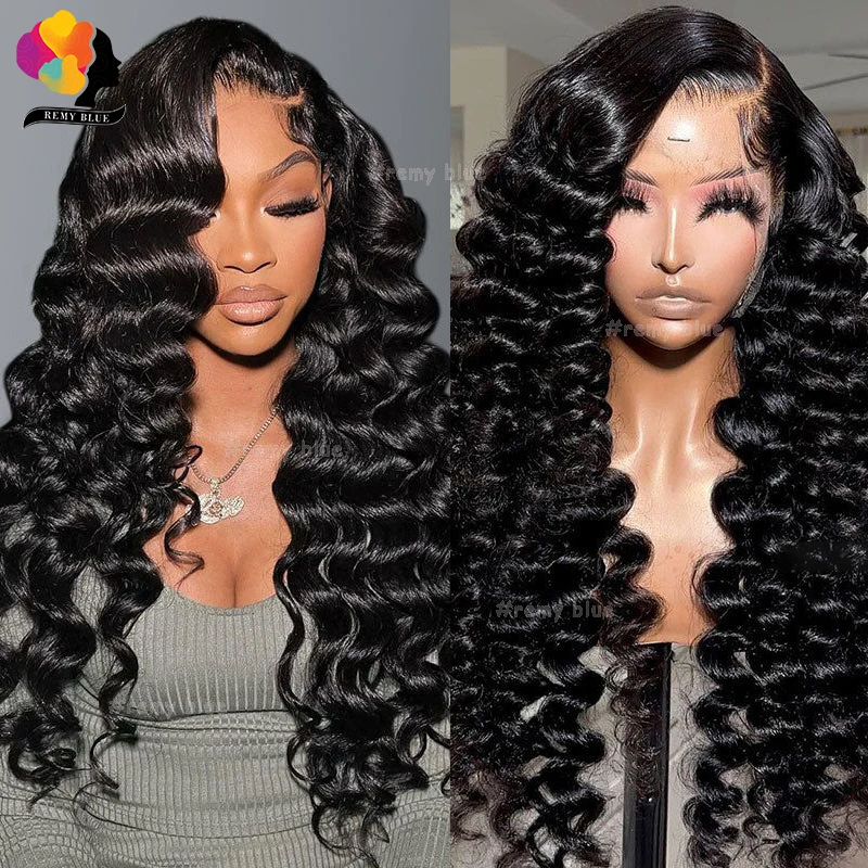 

13x4 Loose Deep Wave Human Hair Wigs 180% Density Lace Front Human Hair Wig for Black Women Curly Human Hair Lace Frontal Wigs