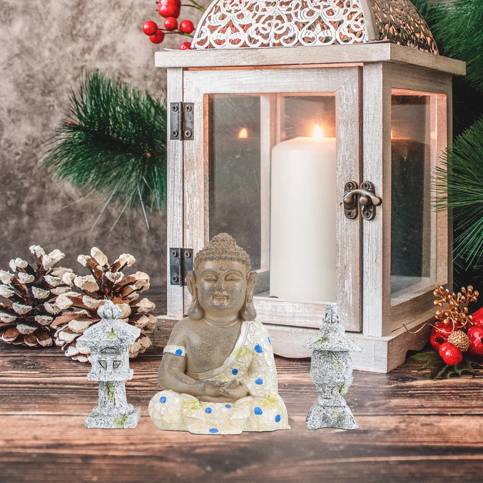 

Zen Buddha Garden Decor Outdoor Resin Craft Mini Statue For Yard Patio Fish Tank Adornment Temple Ornament Home Decoration