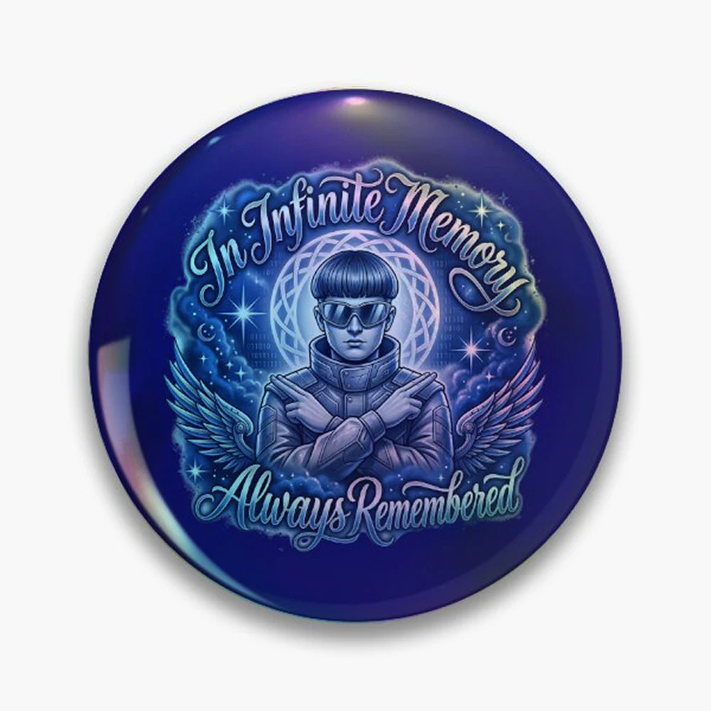 Oliver Tree Inspired Cyber Angel Wings Memorial. Pin Holographic Star Heart Pin Brooches Laminated Button Fashion Accessory