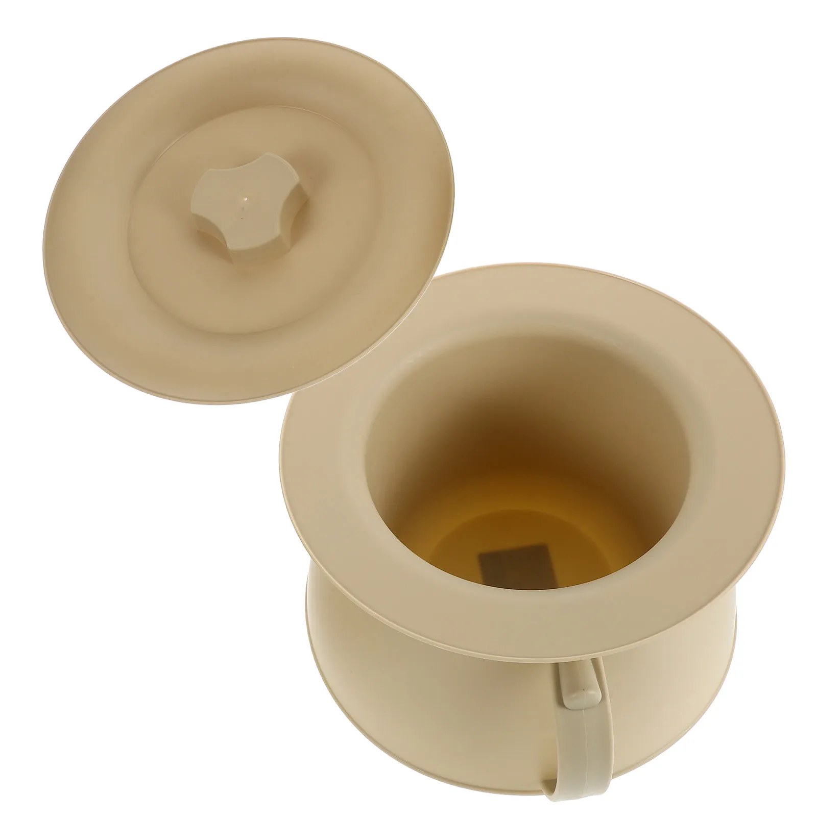 

Chamber Pot Bedpan Urinal Bottle Light Yellow Thickened Plastic Covered Portable Urine Pot Bedside Pee Bucket Commode for