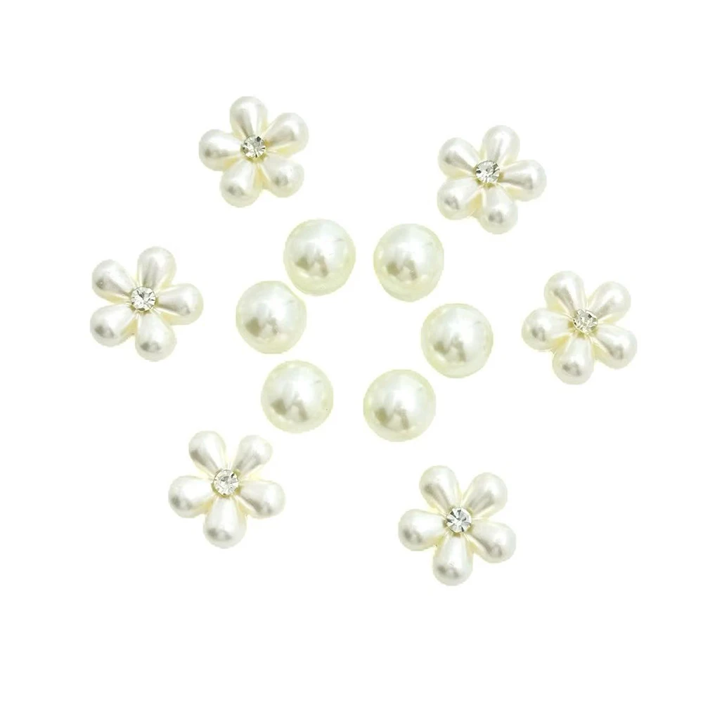 12Pcs Fashion Shoe Charms Set for Sandals Clogs Pins DIY Accessories Pearl Flower Personalized Sneaker Decorations for Women