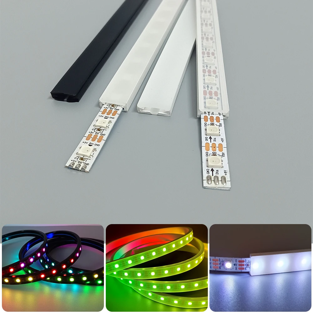WS2811 WS2812 LED Strip Silicone Cover 0.5-5m Neon Tube Diffuser for 8-12mm Light Flexible White/Black/Transparent High Quality