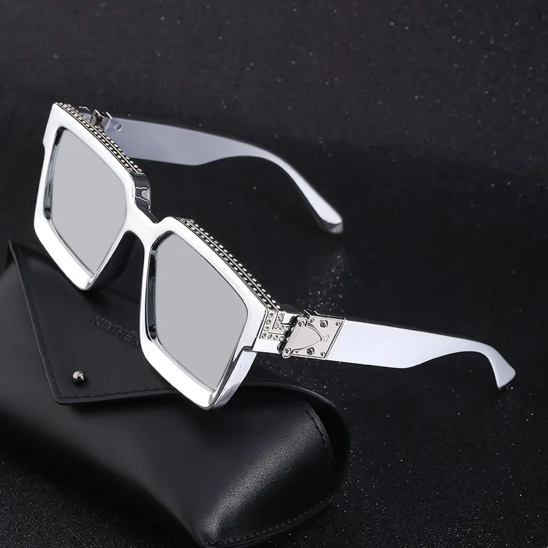 

Sunglasses for Men Fashion Shades Glasses Women Large Square Diamond-encrusted Millionaire Gafas De Sol Luxury Designer Vintage