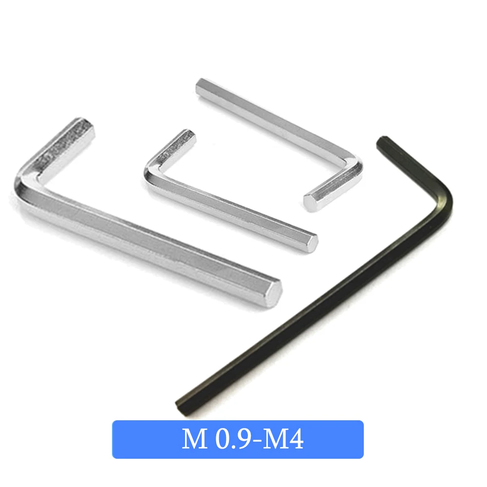 Flat Hex Wrench Key Computer M0.9 M1.27 M1.5 M2.5 M3 M4 Metric Allen Hexagon Ket Flat Point End Small Size Black White Wrench
