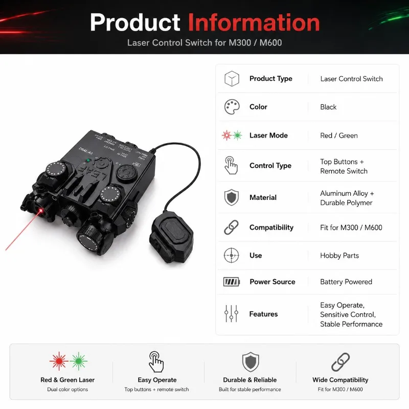 Easy Operate Control Switch with Sensitive Response DBAL-A2 Laser Accessory for M300 M600 Hobby