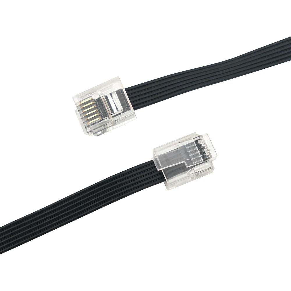 RJ12 Cable 6P6C Connector Middle Buckle Plug Soft Tensile Parallel 6C Cable With RJ25 Extension Wire