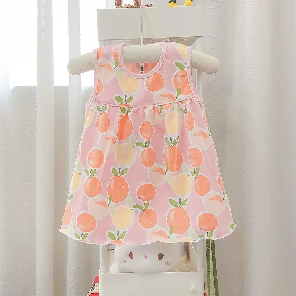 Girls Dress Pure Cotton Baby Dress Printed Cartoon Pattern Summer Dress Multi Pattern Flower Pattern Cotton Dress Summer Season