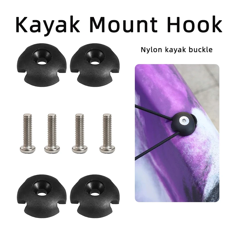 Kayak Mount Hook Plastic Canoe Deck Hardware Boat Tie Down Loop, Canoe Rigging Accessory