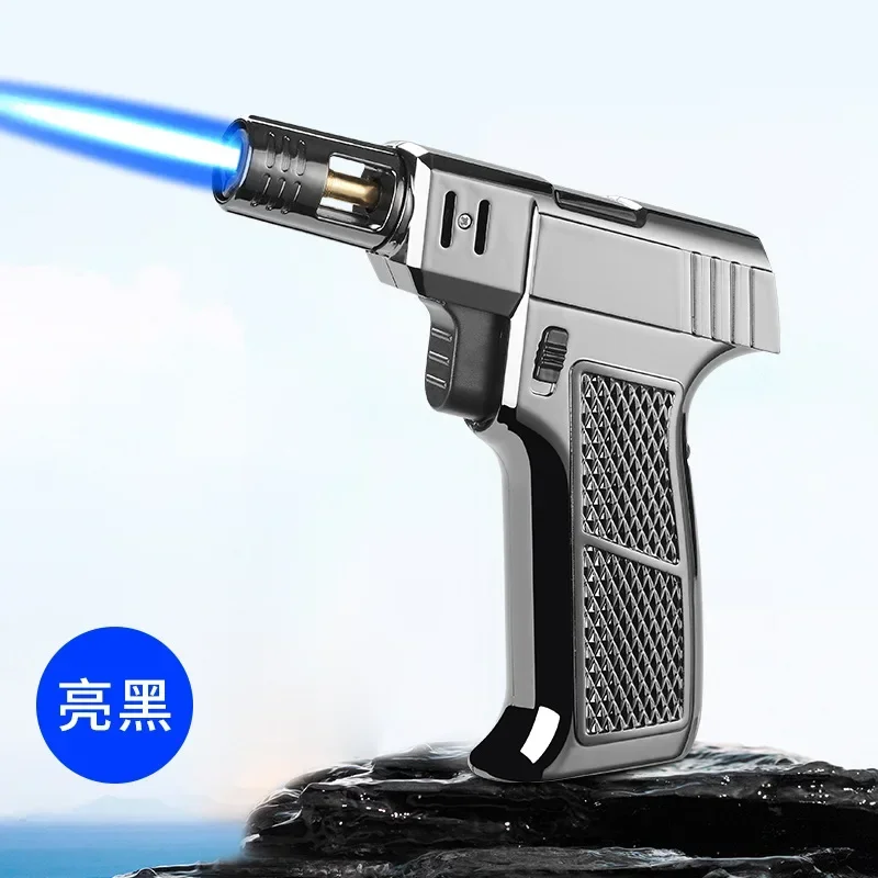 Outdoor Windproof Butane Gas Turbo Metal Lighter High Fire Handheld Turbine Torch Portable Cigar Lighter Kitchen Welding Tool