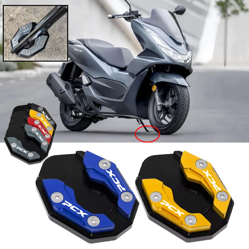 

NEW Motorcycle Kickstand Foot Side Stand Support Extension Enlarger Pad Fit For Honda PCX 160 150 125 PCX150 PCX160 PCX125