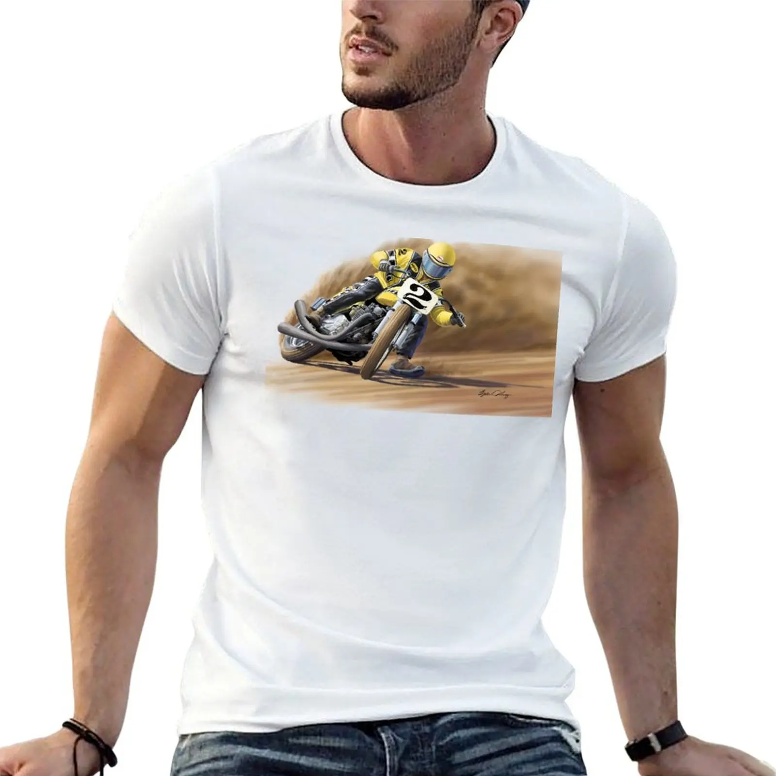 Kenny Roberts Powerslide T-Shirt Classic Basic Casual T-Shirt