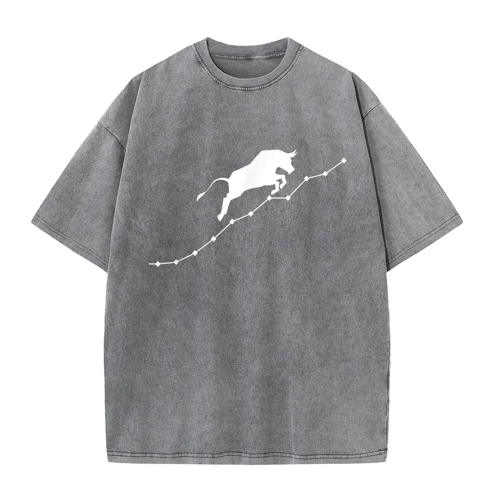 Bull Stock Market Gift For Traders Trading Gifts T-Shirt Funny Male Workwear Men's Tops Essential Printed T Shirt Humor
