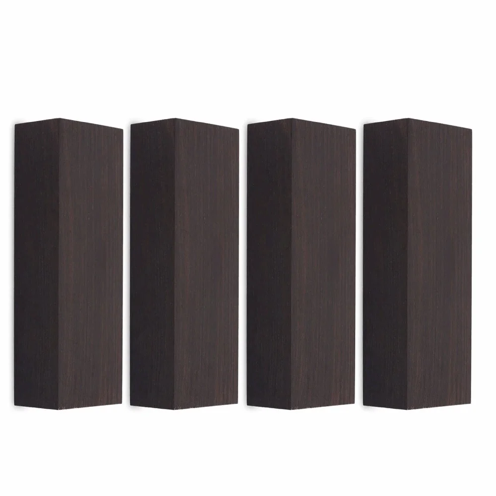 4PCS 12cm x 4cm x 2.5cm(4.72 * 1.57 * 0.98in) Ebony Wood Lumber Ebony Color Ebony Ebony Handle Plate Wood Lumber Blank
