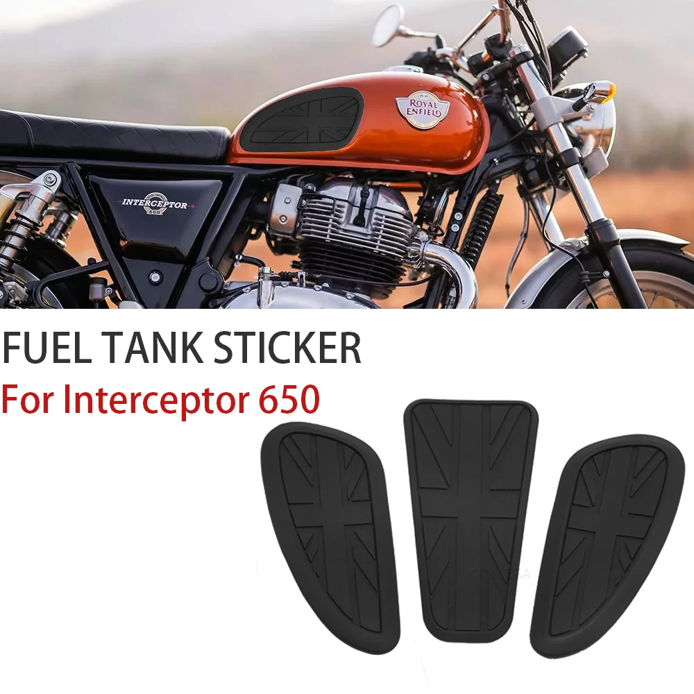 For Royal Enfield Interceptor 650 Motorcycle Accessories Fuel Tank Sticker Protector Sheath Knee Tank Pad Grip Decal