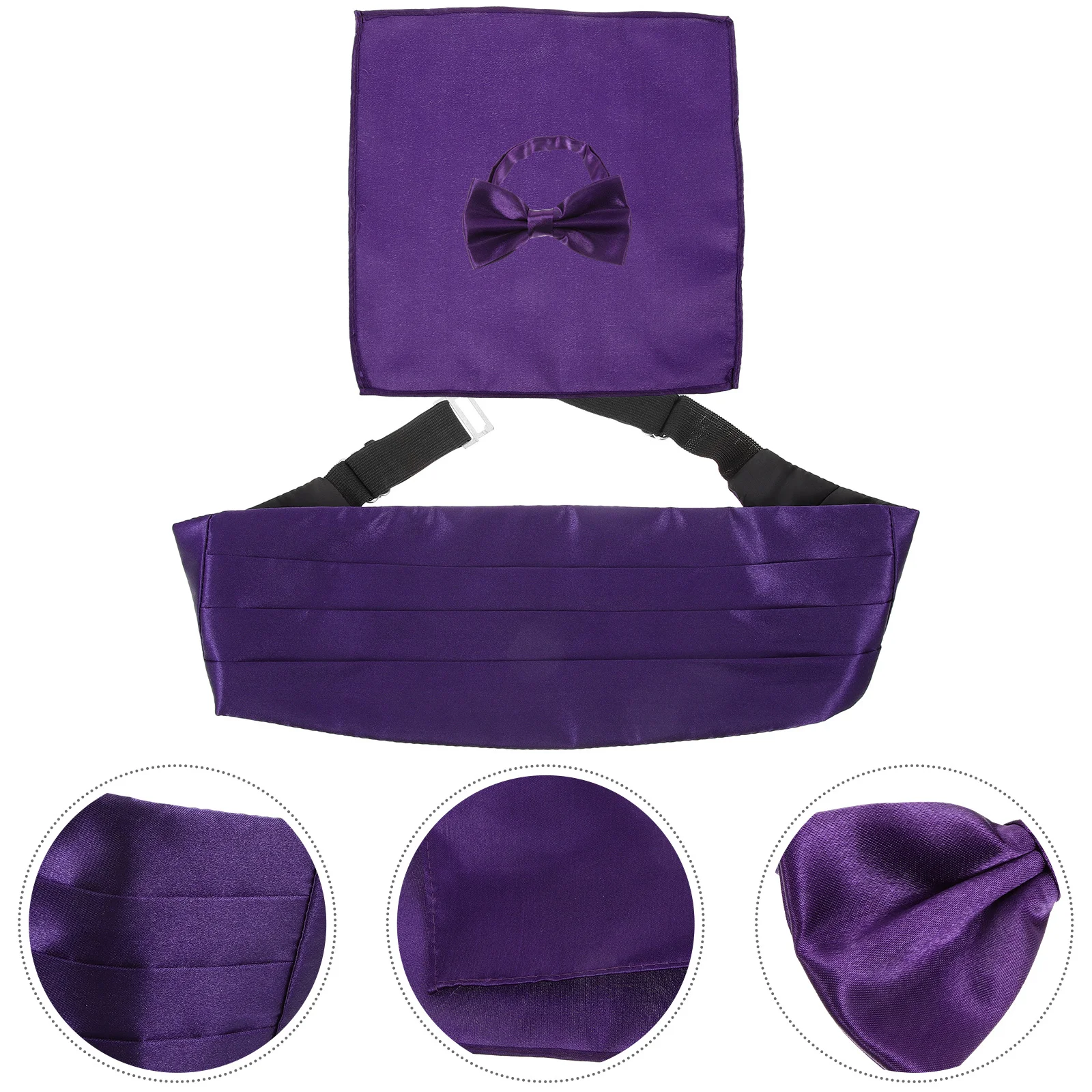 1 مجموعة ربطة القوس فيونكة وجيب مربع مجموعة السلس الساتان الرجال زي اكسسوارات لاستخدام حفل زفاف التخرج