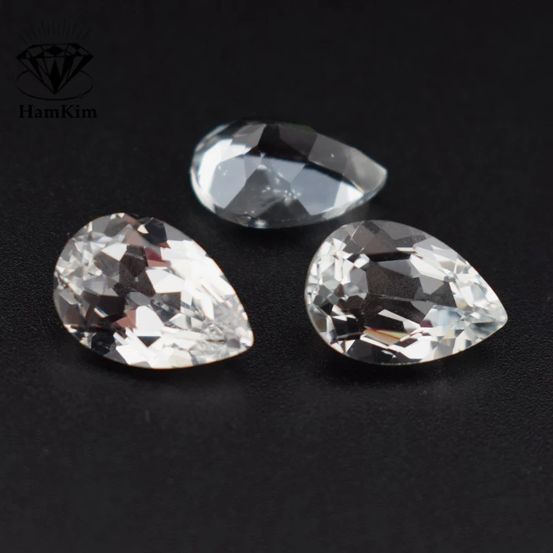 

10 шт. полудрагоценный камень глаз прозрачная гране подлинный натуральный белый топаз груша 8x10 мм-8x12 мм драгоценный камень для ювелирных изделий из золота и серебра