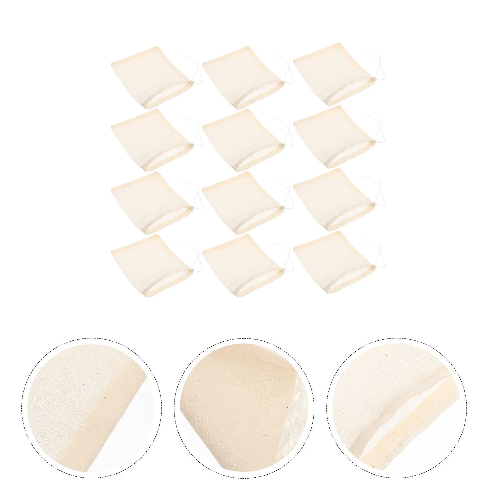 

50Pcs Cotton Storage Pouch Drawstring Bags for Chinese Medicine Spices Tea Coffee Soup Broth Filtering Muslin Bags