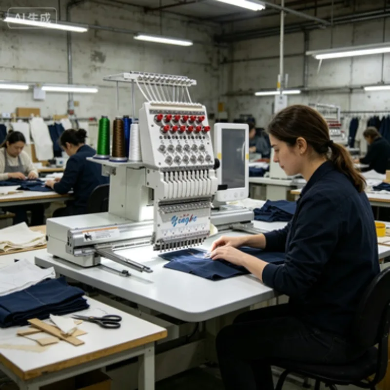 Single Head High-Speed Computerized Embroidery Machine Operating at 1200 RPM for Flat Embroidery on Caps and Hats