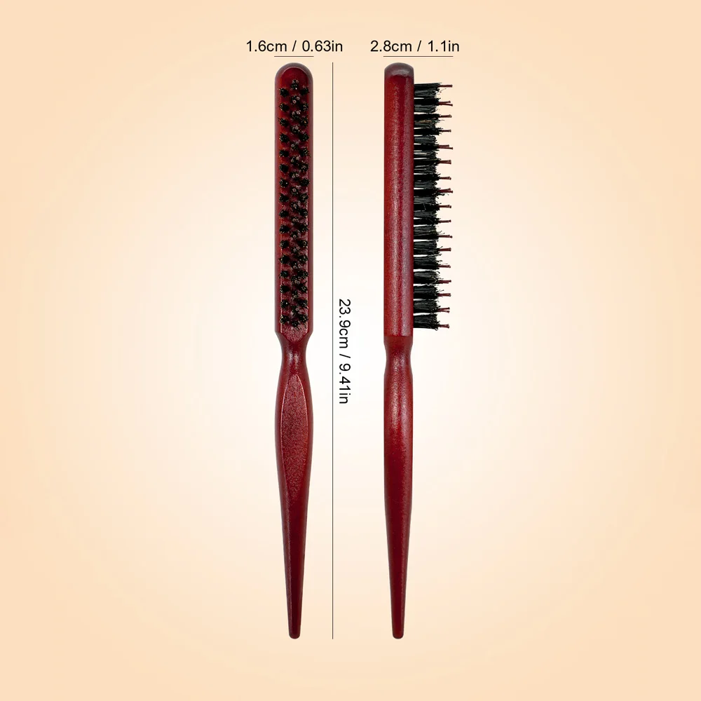 2 Piece Wooden Hair Brush Set Boar Bristle Brush for Detangling Smoothing Styling All Hair Types Daily Hair Care Routine
