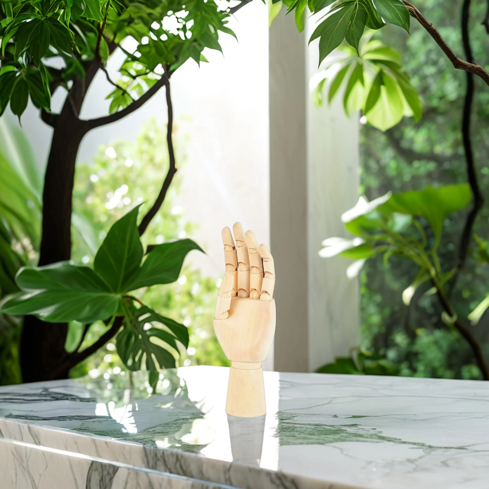 

2pcs Wooden Hand Jointed Model Right Left Sketching Practice Figure Durable Mannequin Sculpture for Drawing Photography