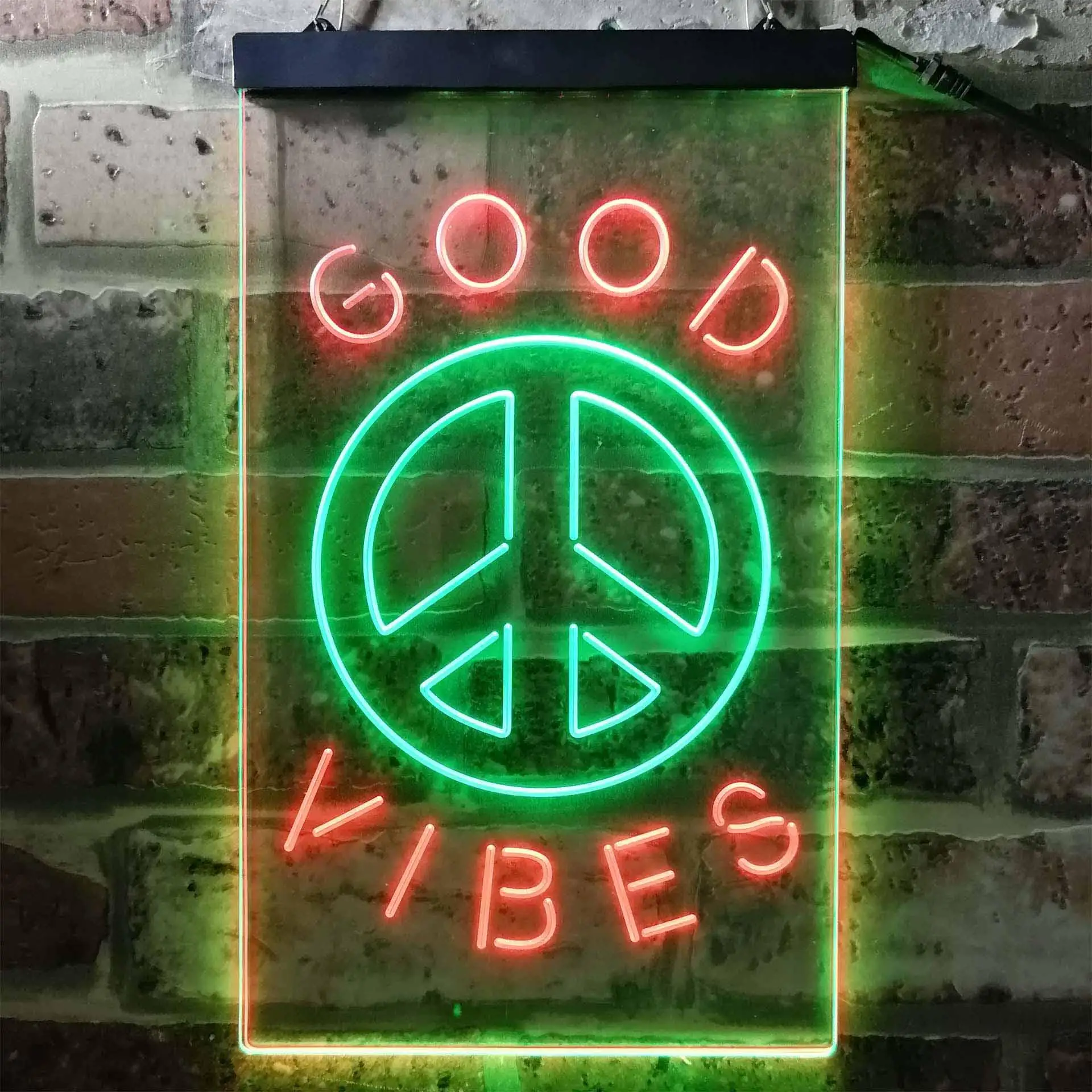 Good Vibes & Peace Dual Color Led Neon Sign st6-i3773