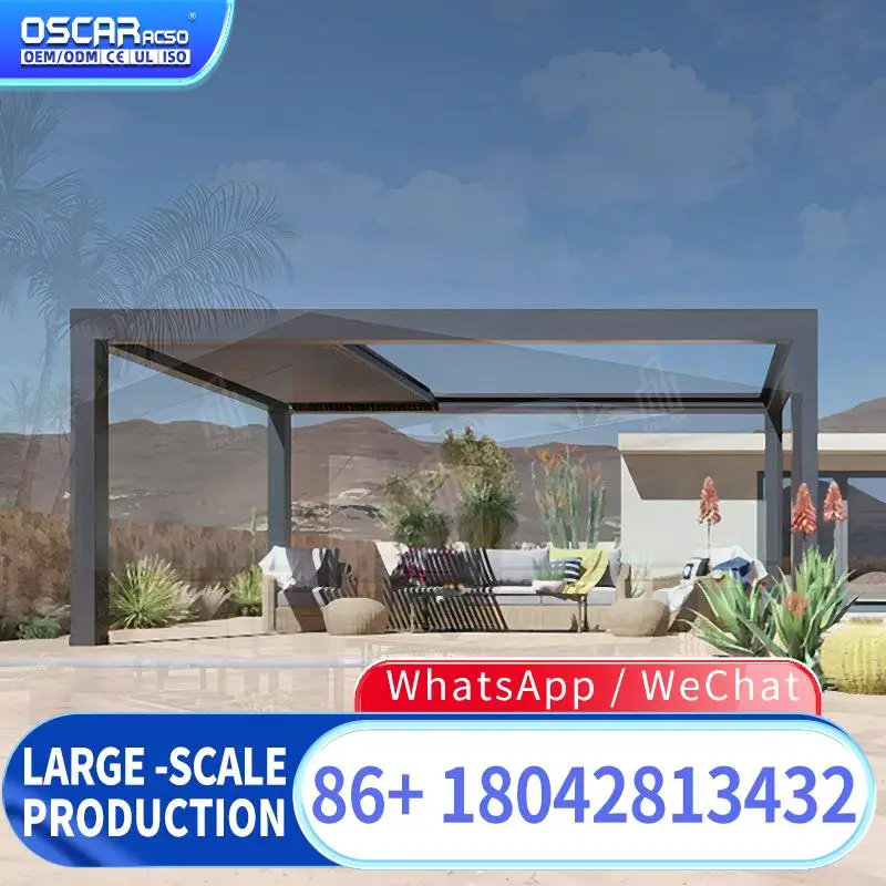 12' * 12' Delivery Price Patio Balcony Modern Pergola Kits with Screens Outdoor Shelter Garden Structure Outdoor Living Backyard