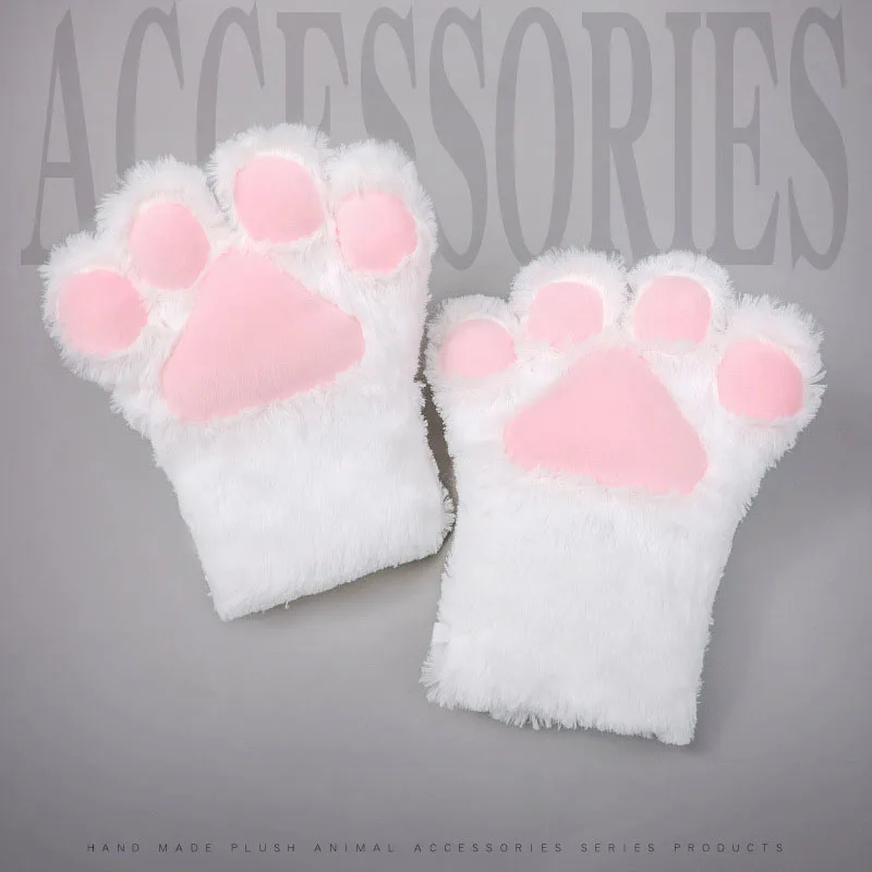 7 Colors Large Meat Mat Paw Cosplay Props Kawaii Cute Cat Paws Furry Comic Claw Fingerless Gloves Half Finger Gloves Fursuit