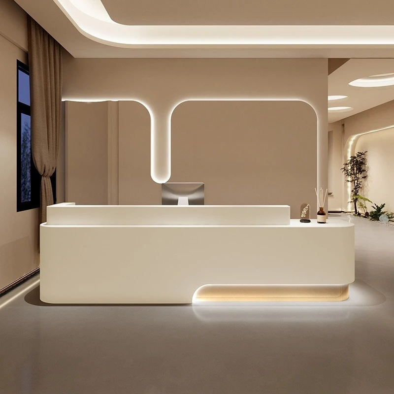 Artistic Creativity Reception Desk Modern Simplicity Reception Desk Fashion Retro Office Furniture Reception Et Table ZY40JDT