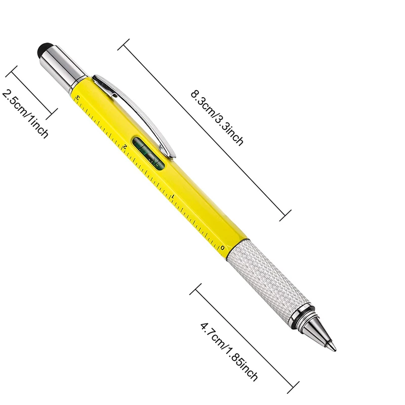 Pena bolpoin multifungsi 40 buah, dengan alat genggam Modern, obeng penggaris layar sentuh Stylus tingkat semangat