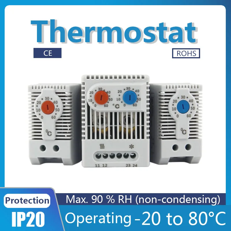 KTO011 KTS011 Cabinet Mini Thermostat Normally Open/Normally Closed Compact Mechanical Temperature Controller Connect Thermostat