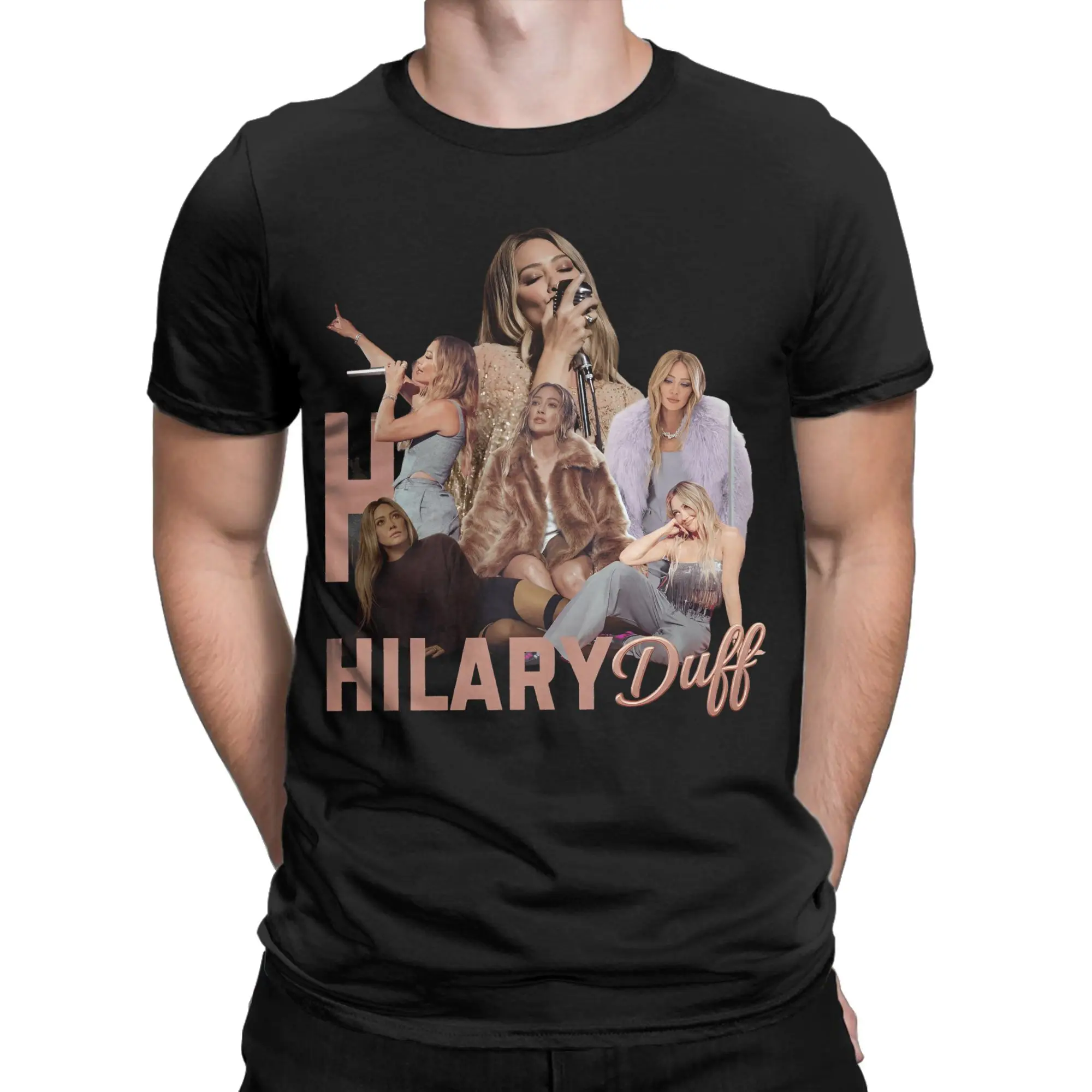 Hilary Duff  New Arrival T Shirts for Men Women  Cotton  Tee Shirt Clothes