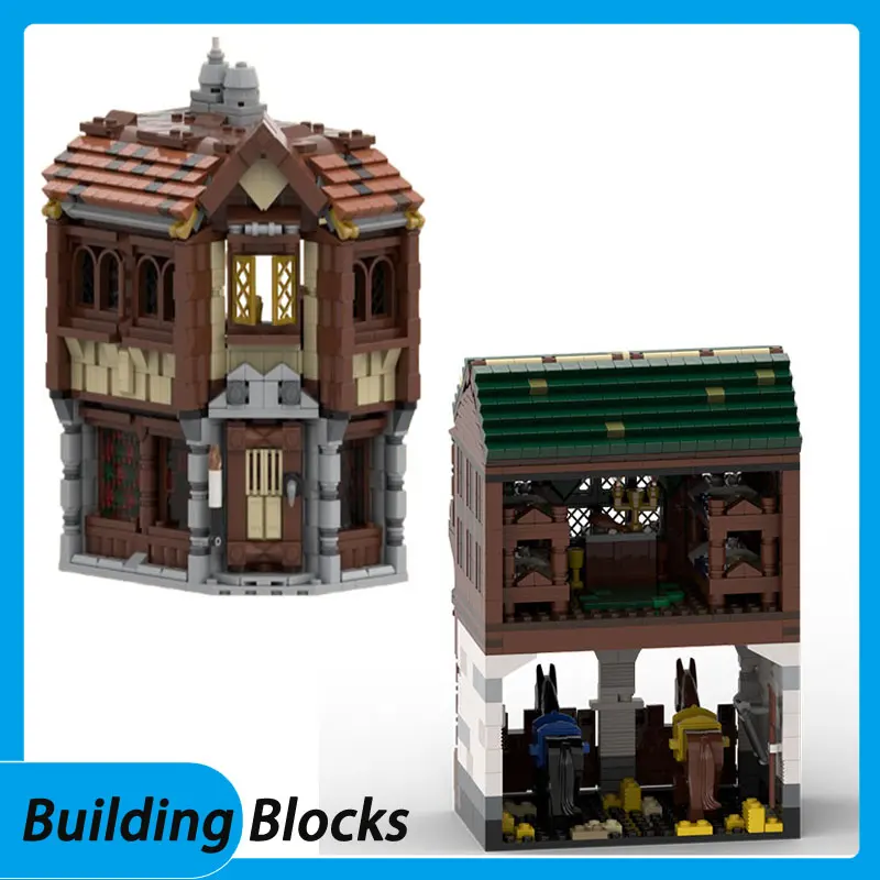 

В наличии строительные блоки из мелких частиц MOC-162199 919 шт. 173636 Замок, строительная игрушка, 3D модель, подарок, образовательный орнамент «сделай сам»