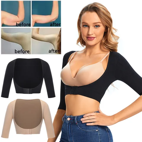 Women's Arm Shaper Half Sleeve Back Support Underwear Push Up Underbust Top Shoulder Slimming Shapewear Compression Body Shaper