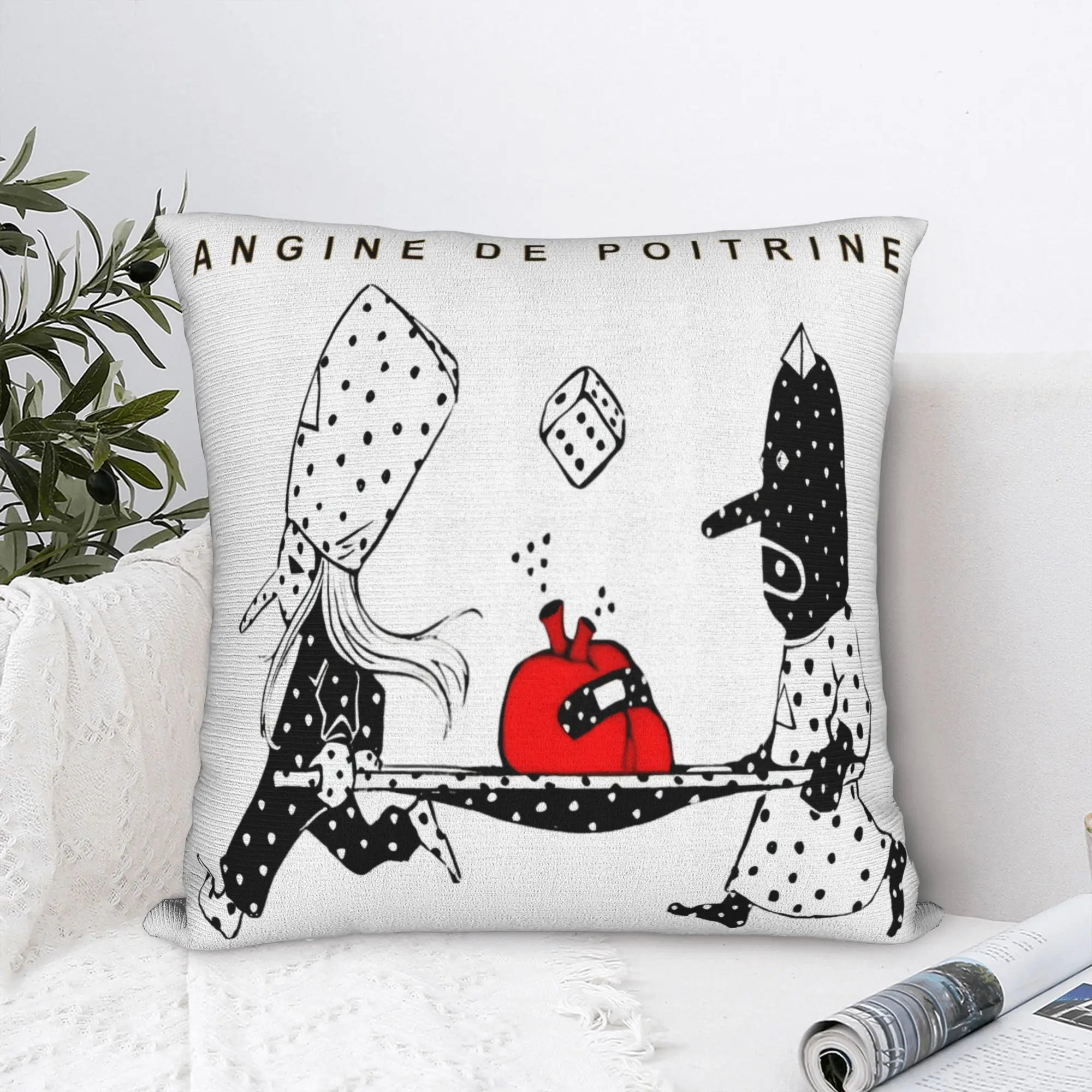 Angine De Poitrine Rock Band Pillow Case  Morden Pillow Cover Graphic Pillowcases For Sofa Home Decoration