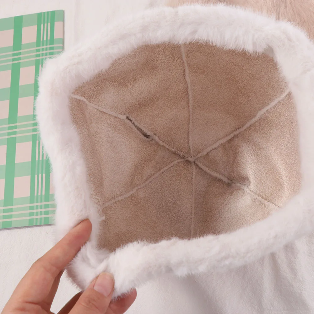 لطيف الشتاء فو الفراء قبعة رقيق عارضة الدب الأذن قبعة حماية الأذن الدافئة المرأة قبعة صغيرة القبعات الفتيات