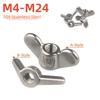 1-5 uds tuercas de mariposa tuercas de ala M4M5M6M8M10M12M14M16M18M20M22M24 304 tuerca de tornillo de mano con forma de cuerno de oveja de oreja grande de acero inoxidable