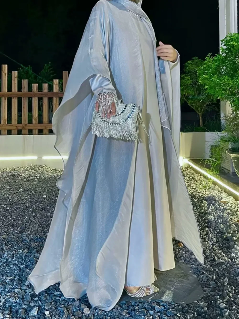 Eid ramadan muçulmano feminino vestido modesto 2 peça conjunto árabe aberto abayas vestidos saudita cardigan robe dubai marrocos vestidos jalabiya