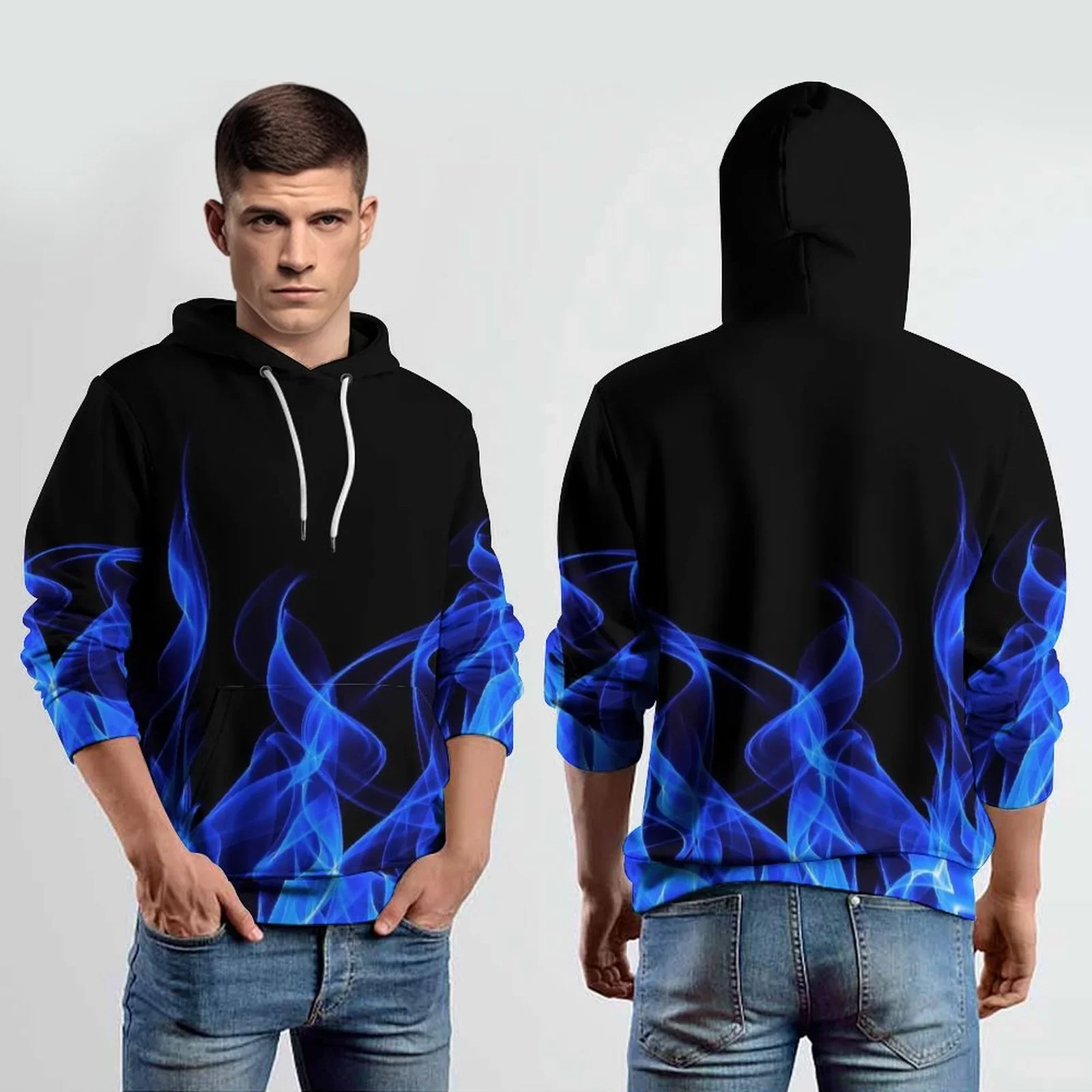 

Hoodies Men Graphic Men's Flaming Sweatshirts 3D Printed Sweat-shirt Men's Clothing Casual Streetwear Hip Hop Men's Fall Top