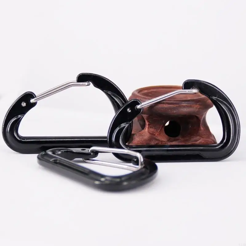   2Pcs Spring Snaps Hook Small Mountaineering Buckle D Shaped Clip Hook Backpacks Climbing Carabiner Keychains Clip