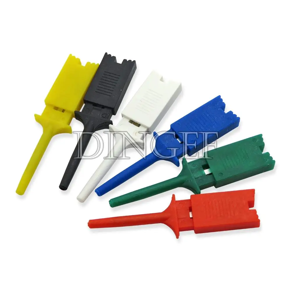 10pcs Test Hooks Clips For Logic Analyzers Logic Test Clip Flattening Test Flat Hook Connection Color Random