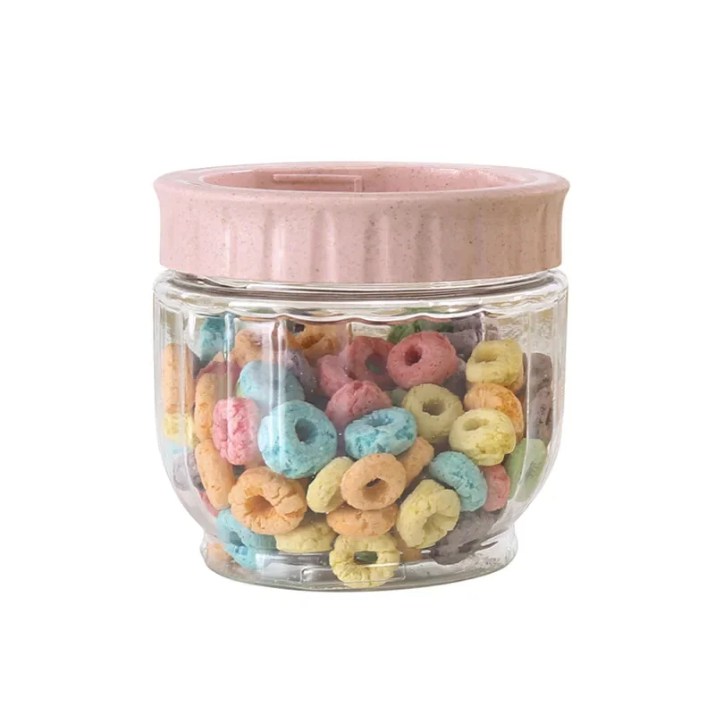 Kitchen Transparent Food Storage Container With Lids Durable Seal Pot Cereal Grain Bean Rice Sealed Plastic Milk Powder Jar