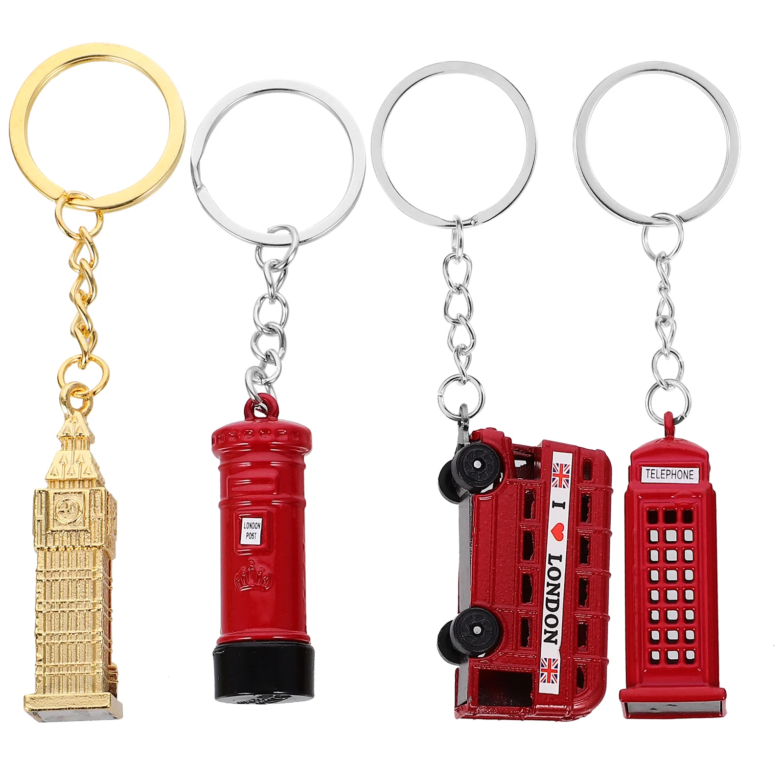 London Keychain Key Souvenir Souvenirs Keyringring Telephone Booth Gifts Holder British Pendant The Car Keychains Metal