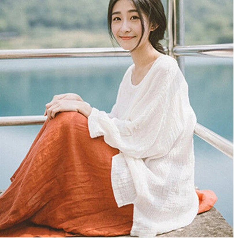 

Летние винтажные хлопковые льняные женские топы больших размеров, повседневные рубашки с длинными рукавами, элегантная женская одежда, горячая распродажа, Camisas