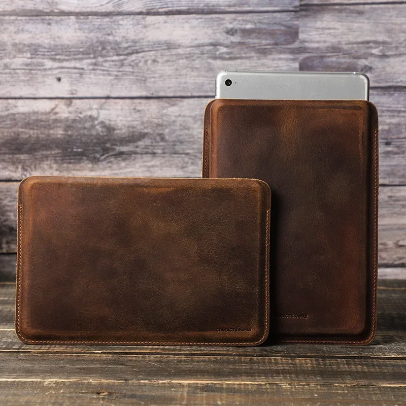 For iPad mini 6 A17 Pro 2024 Case Genuine Leather Sleeve 파우치 for iPad mini 5 4 Pouch bag Tablet Accessories