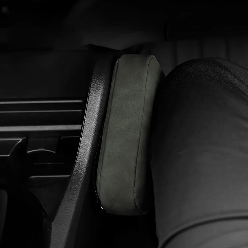 Comfortable Driving Car Knee Pad Auto Support Cushion Elastic Memory Foam Suede Leg Pad Door Armrest Elbow Pads Car Accessories
