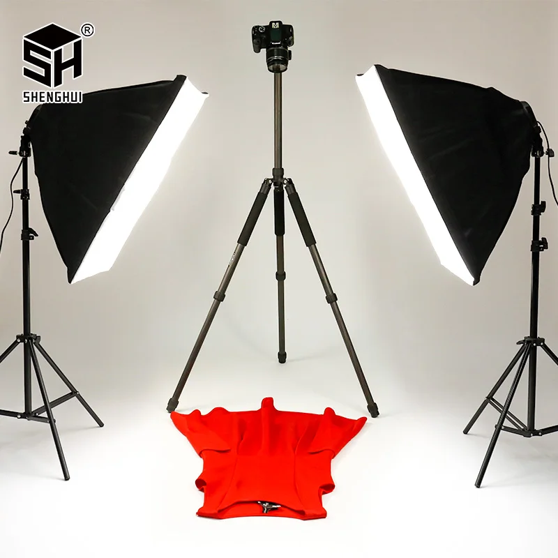 

SH Softbox Lighting Kit Photography Continuous 50x70CM Light Soft Box For Photo Studio With 8PCS E27 Socket Lighting Bulbs