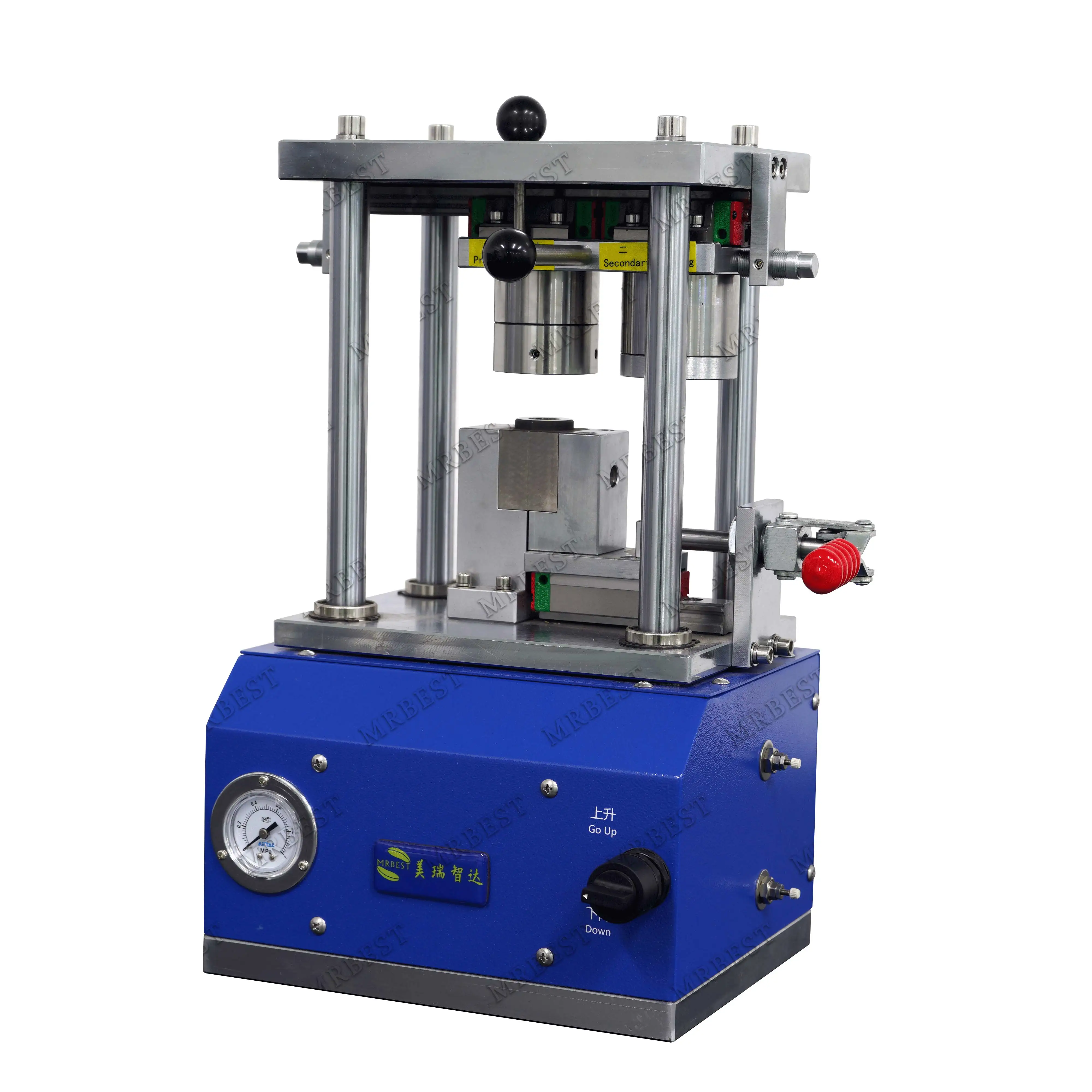 Pneumatic Crimping Machine for Cylindrical Cases Manual Control Valve Optional Die 18650, 21700, 26650, 32650, 32700