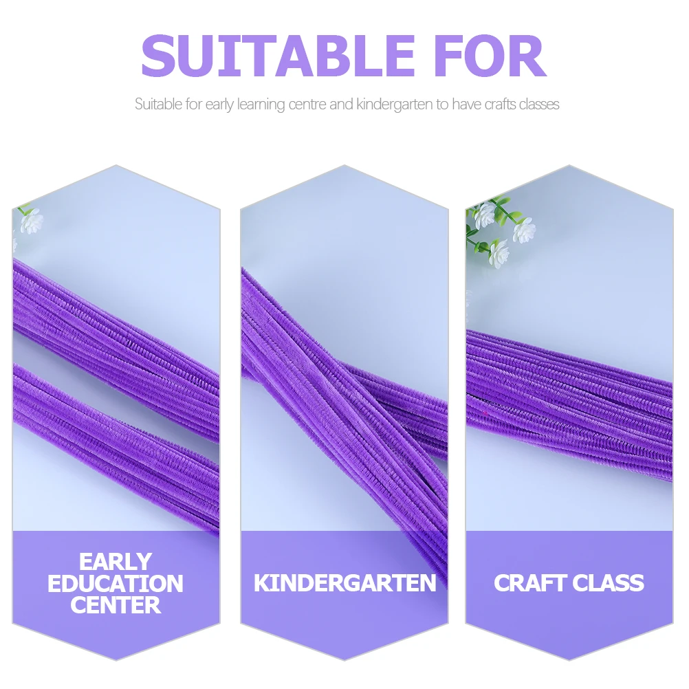 300Pcs Chenille Stems DIY Bendable Rods Handmade Craft Materials for Early Learning Centers Chenille Stems