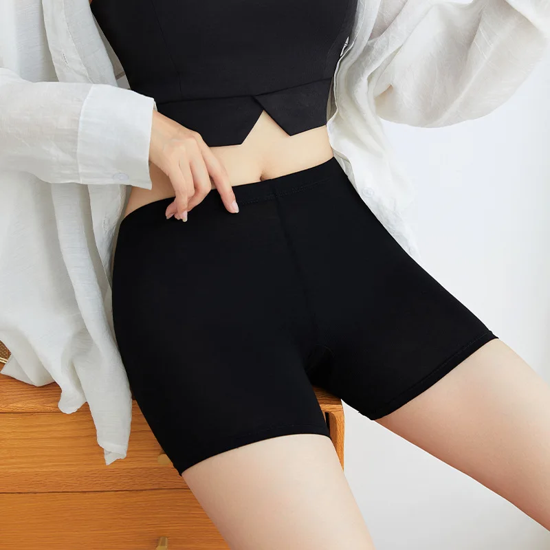 Summer cotton grade ice silk JK safety pants can be worn naked, anti-light women's non-rolled plus-size three points