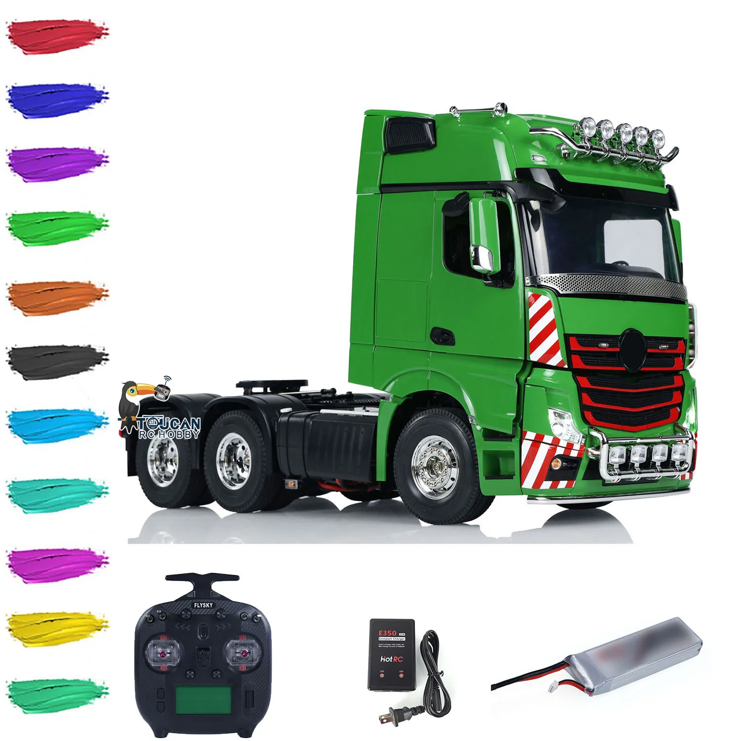 1/14 RC Tractor Truck 6x4 3363 Remote Control Lorry RTR Model ST8 Radio Battery Sound Light System Painted Assembled Toy Model